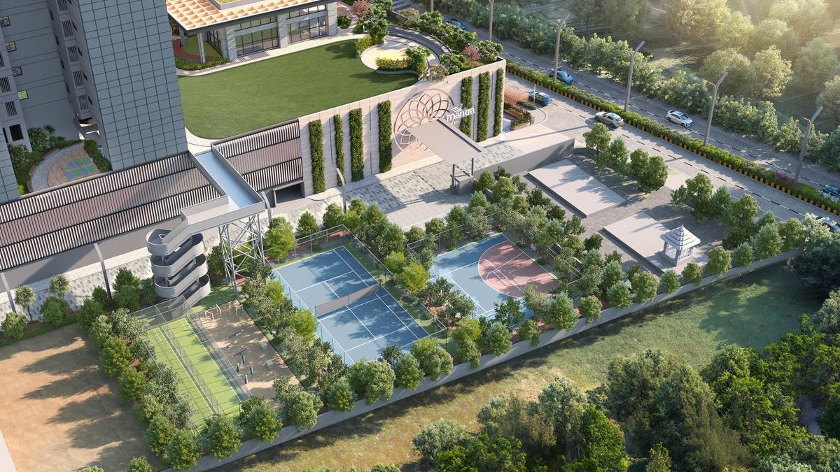 Podium amenities aerial