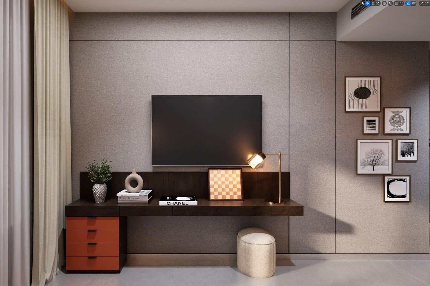 Bedroom media wall
